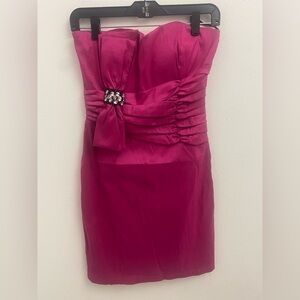 dress, strapless, mini, hot pink, medium, 90’s, vintage